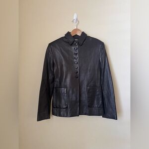 Kallmeyer Warner Blazer Jacket Lambskin Leather Black XS